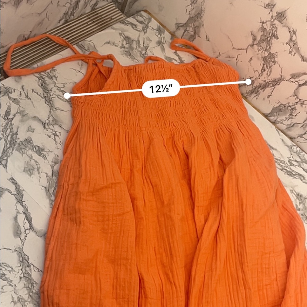 Aerie Orange Sleeveless Spaghetti Strap Sundress Size Medium - Picture 8 of 9